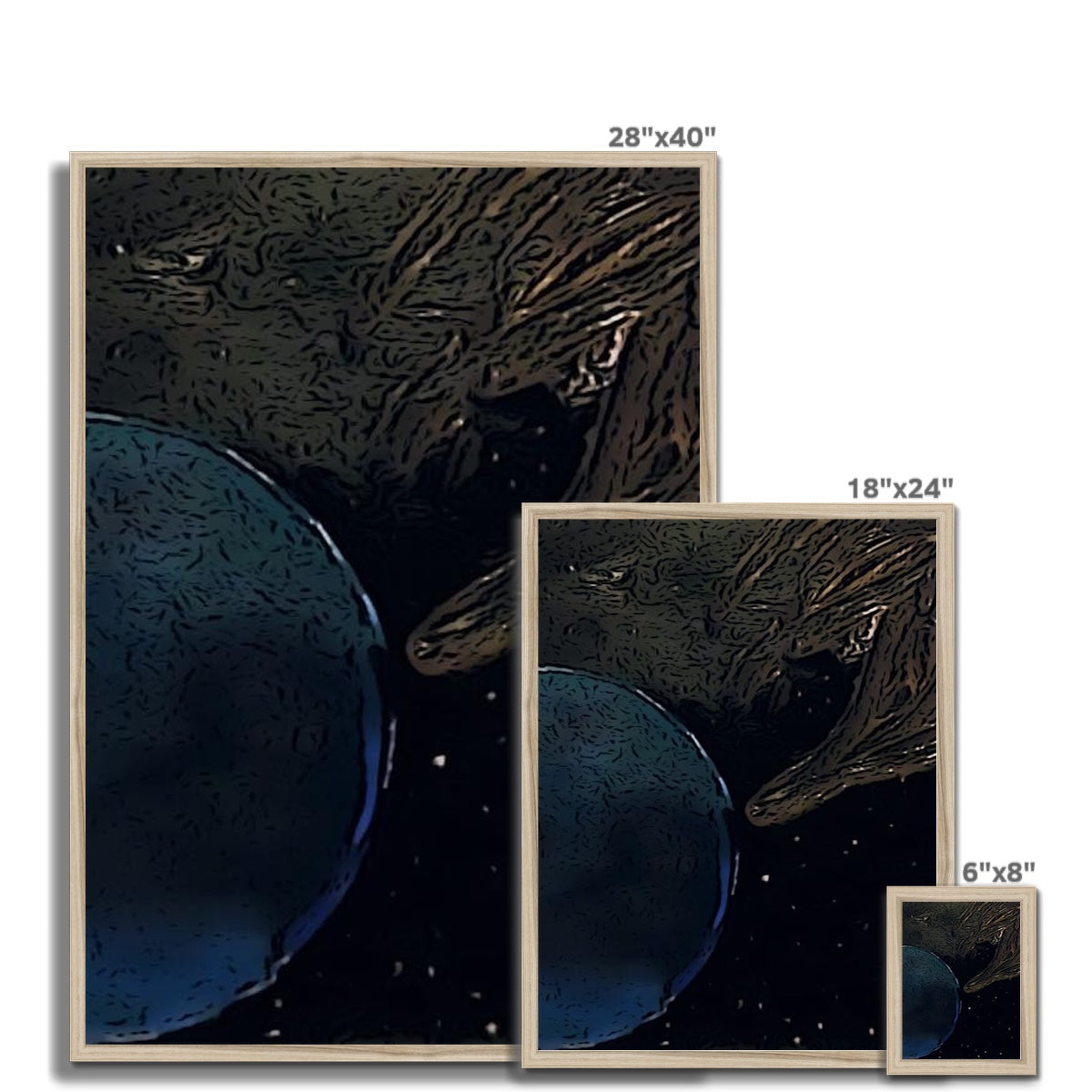 Invasion Framed Print showcasing a simple elegant design with a satin finish and premium fine art paper.