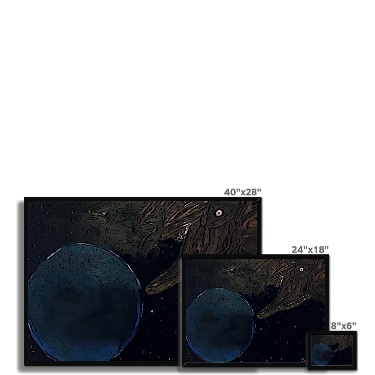 Invasion Framed Print showcasing a simple elegant design with a satin finish and premium fine art paper.