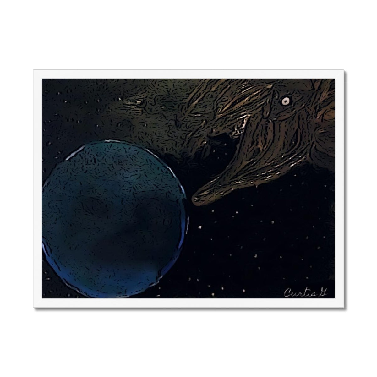 Invasion Framed Print showcasing a simple elegant design with a satin finish and premium fine art paper.