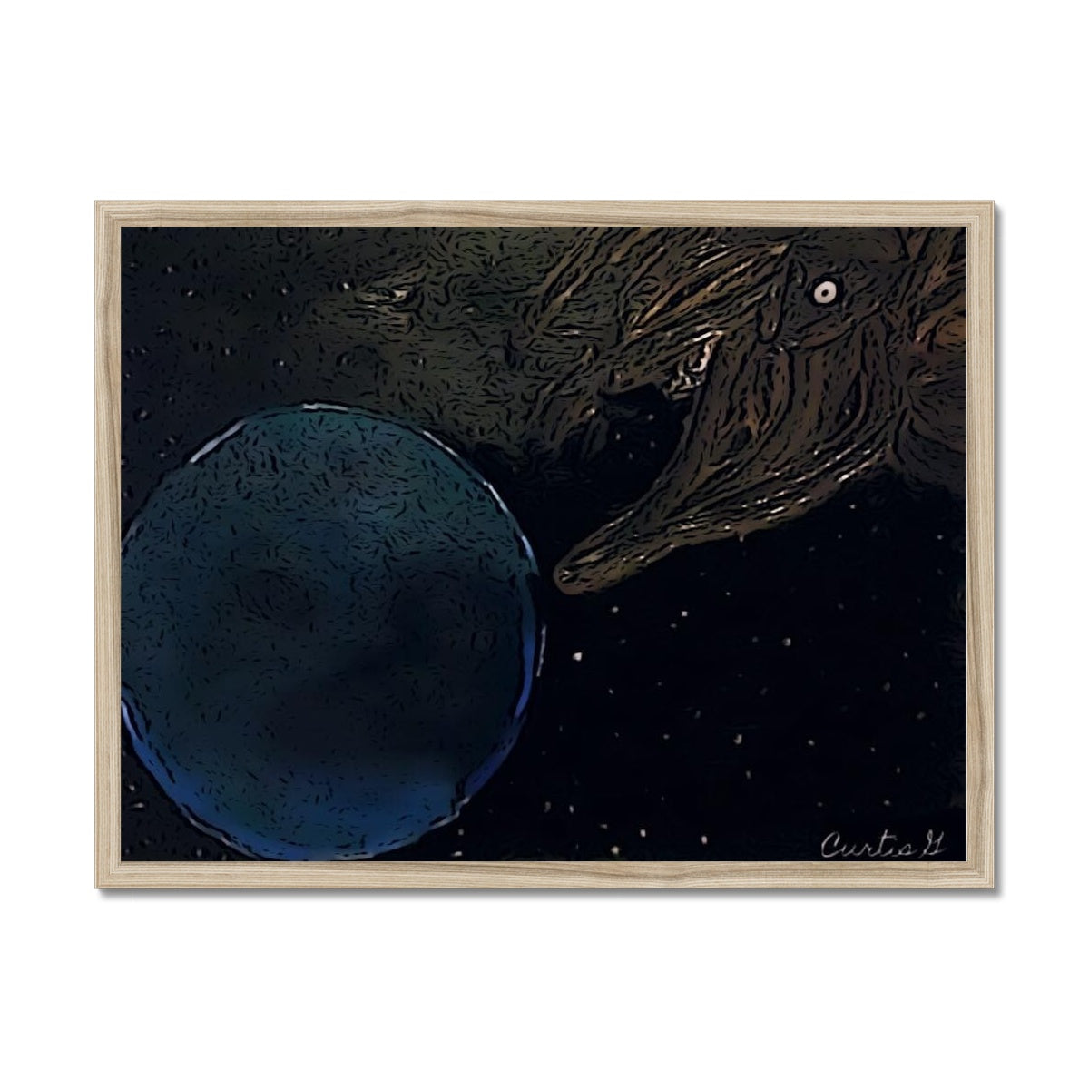 Invasion Framed Print showcasing a simple elegant design with a satin finish and premium fine art paper.