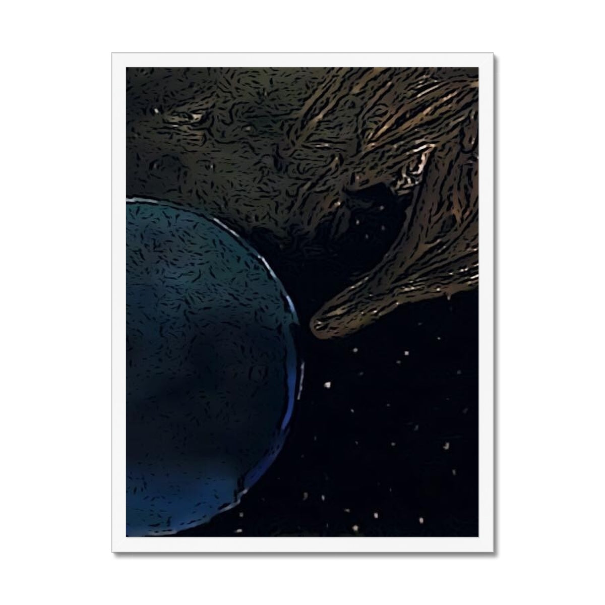 Invasion Framed Print showcasing a simple elegant design with a satin finish and premium fine art paper.