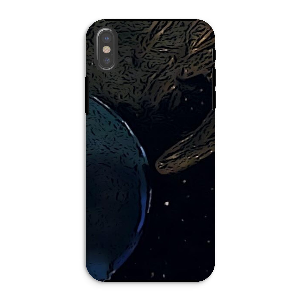 Invasion Tough Phone Case showcasing dual-layer design with impact-resistant plastic and flexible silicone inner layer.