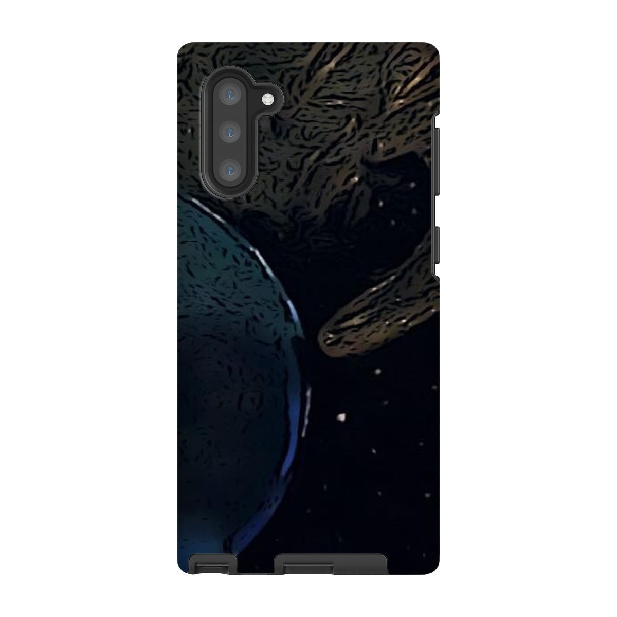 Invasion Tough Phone Case showcasing dual-layer design with impact-resistant plastic and flexible silicone inner layer.