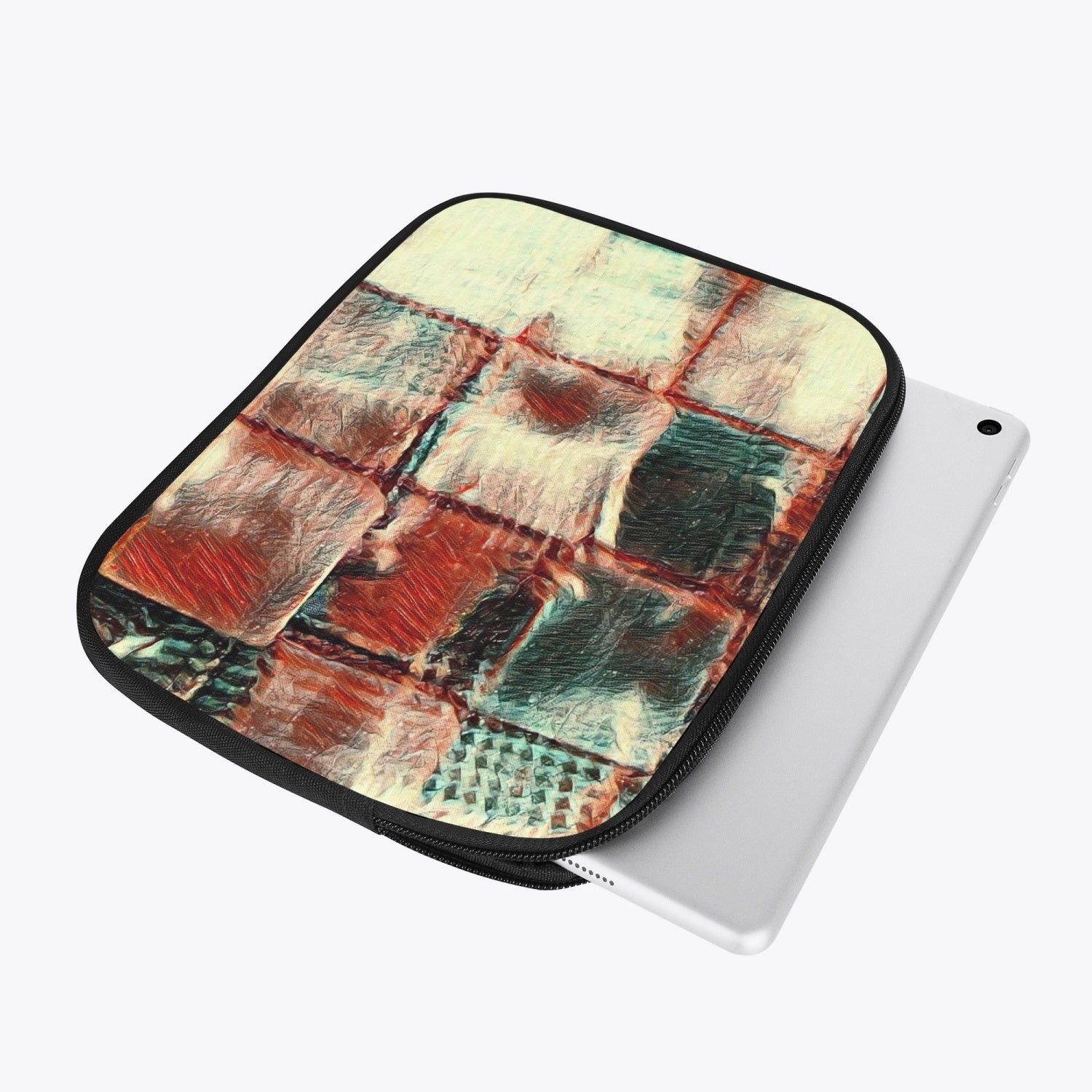 Stylish iPad sleeve featuring high-quality zippers and lightweight design, perfect for protecting your device on the go.