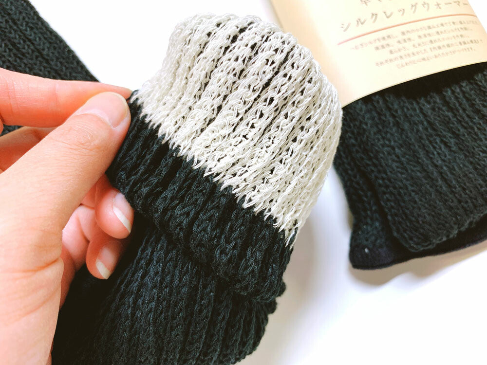 Jambières en soie naturelle pour femmes, combinant soie et coton, longueur de 45 cm, fabriquées au Japon.