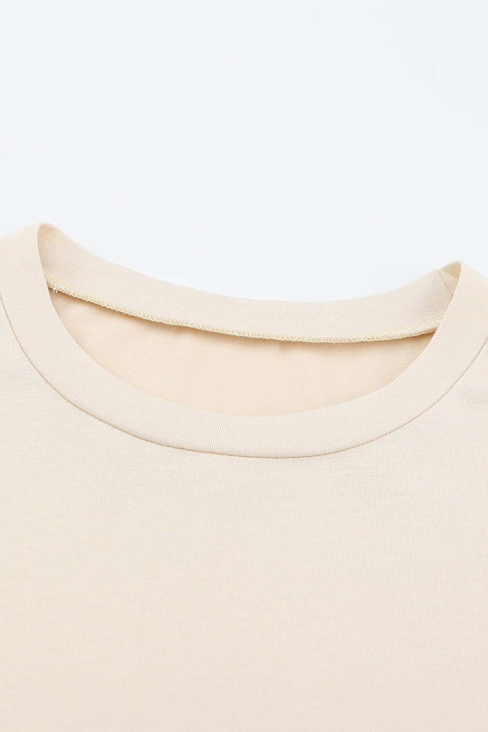 Khaki Eyelet Pattern Tiered Short Dress featuring a soft fabric, crew neck, and tiered skirt design.