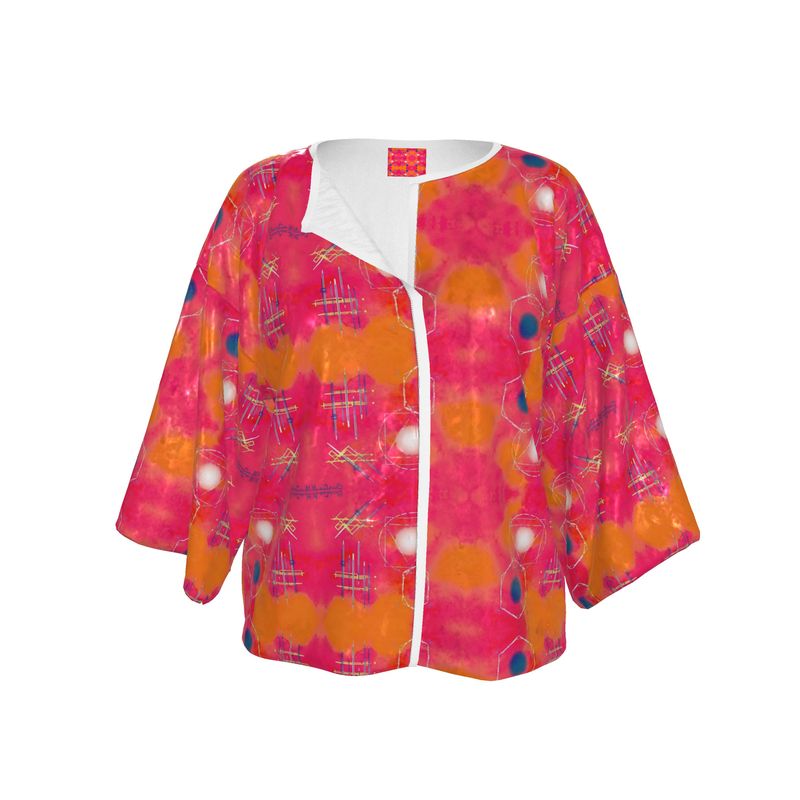 A stylish Designer Kimono Jacket made from soft velour fabric, featuring an oversized boxy shape and no fasten center front opening.