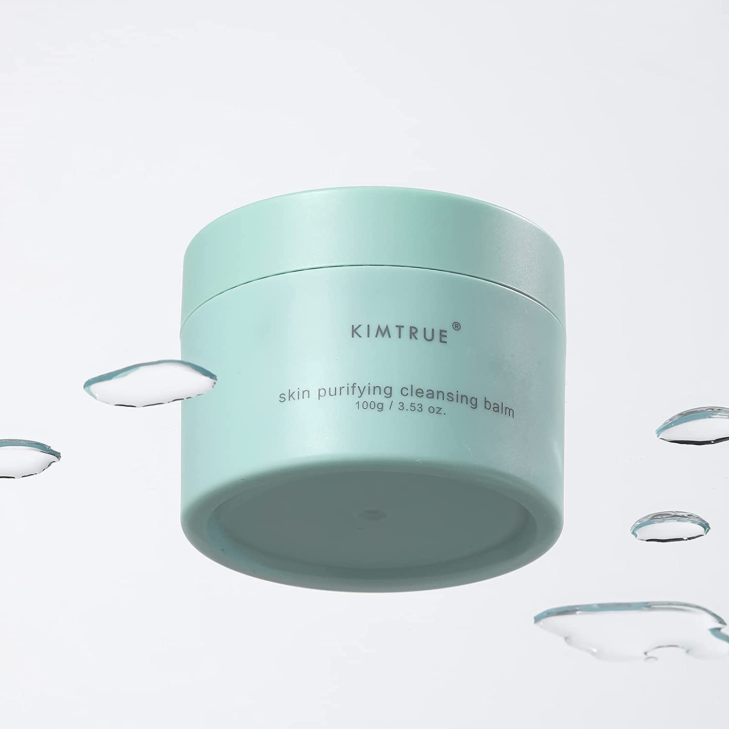 KIMTRUE skin purifying cleansing balm in a jar, showcasing its creamy texture and packaging design.
