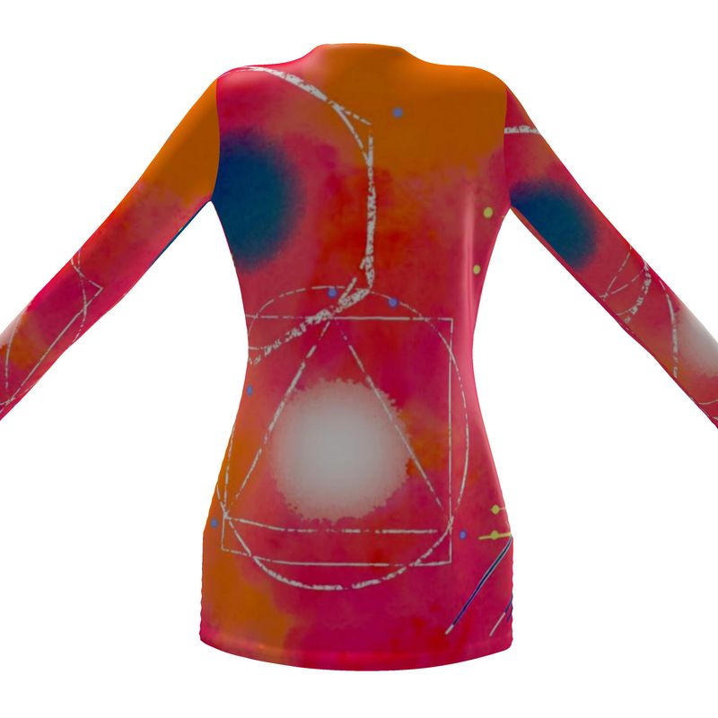 A stylish ladies cardigan with pockets, featuring a V-neck and long sleeves, made from soft jersey knit fabric.