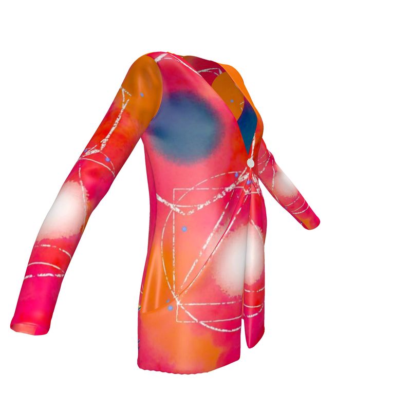 A stylish ladies cardigan with pockets, featuring a V-neck and long sleeves, made from soft jersey knit fabric.