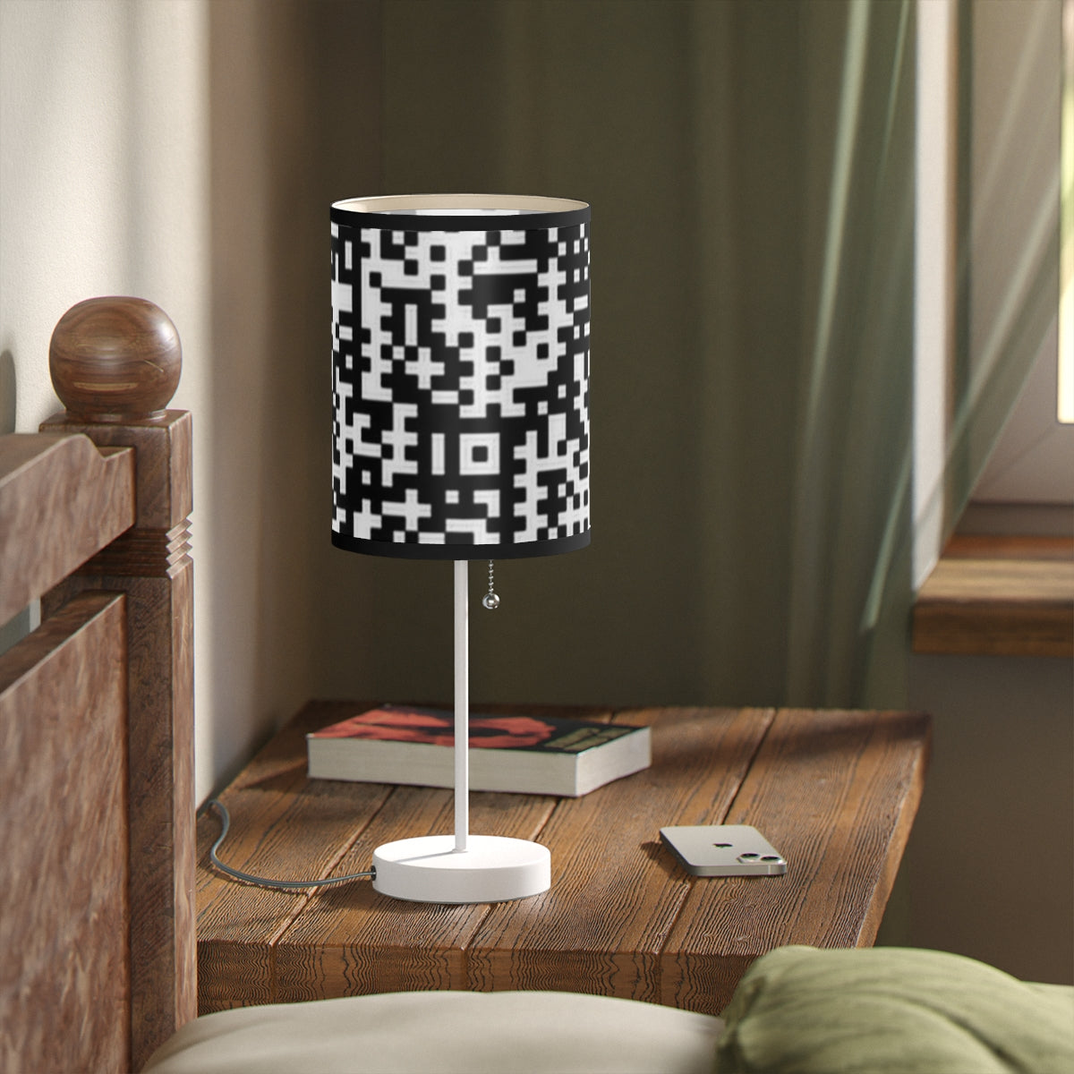 Stylish Lamp on a Stand with customizable shade and steel base in silver or white finish, perfect for home or office use.
