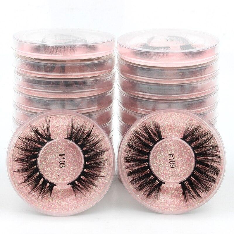 A collection of 3D mink false eyelashes in various styles, showcasing their natural look and fluffy texture.