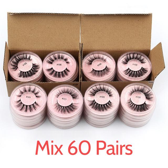 A collection of 3D mink false eyelashes in various styles, showcasing their natural look and fluffy texture.