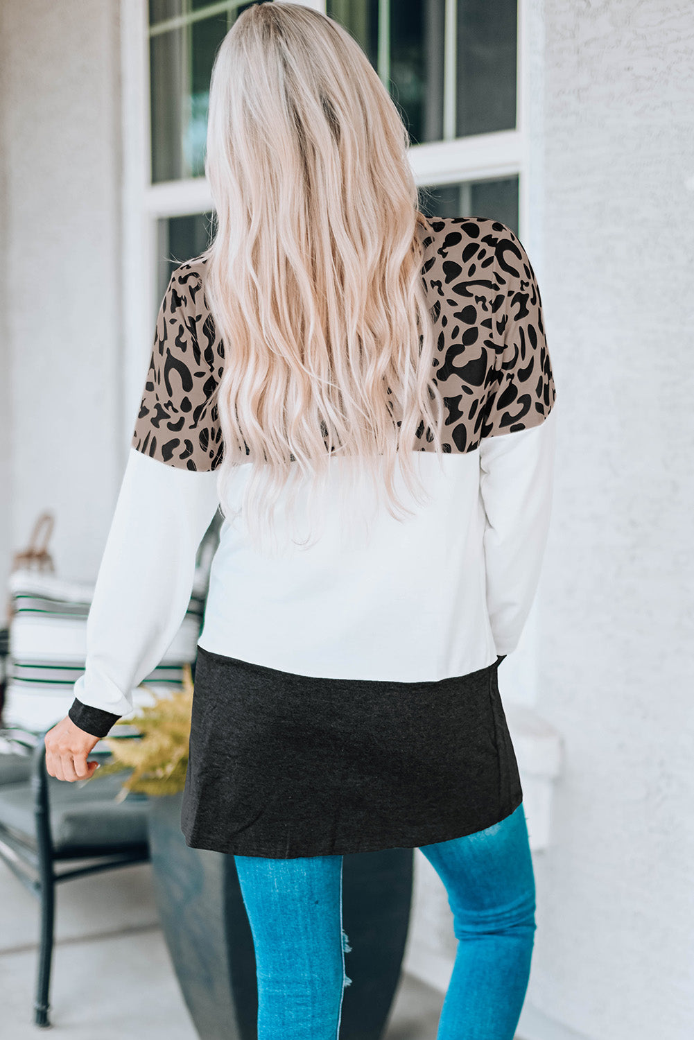 Leopard Block Cardigan with Pockets, featuring a stylish leopard print and color block design, perfect for casual wear.