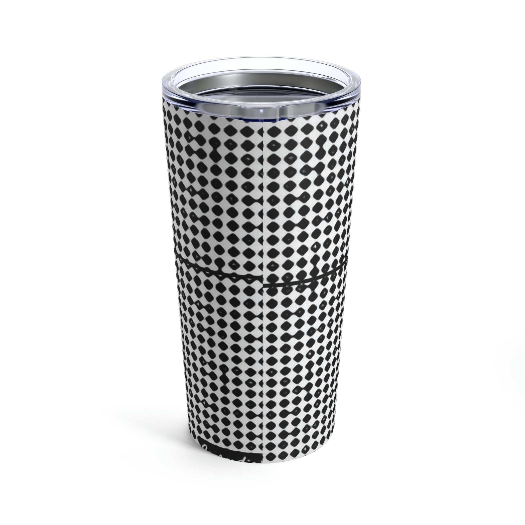 Life Is A Cube 20oz stainless steel tumbler with a glossy finish and see-thru plastic lid, perfect for travel and everyday use.