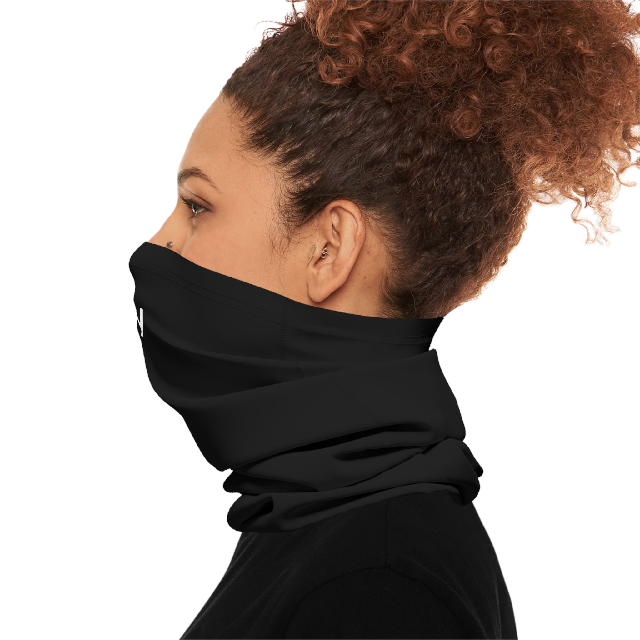 Lightweight Neck Gaiter - 'Obey' in a stylish design, made from moisture-wicking polyester microfiber, perfect for outdoor activities.