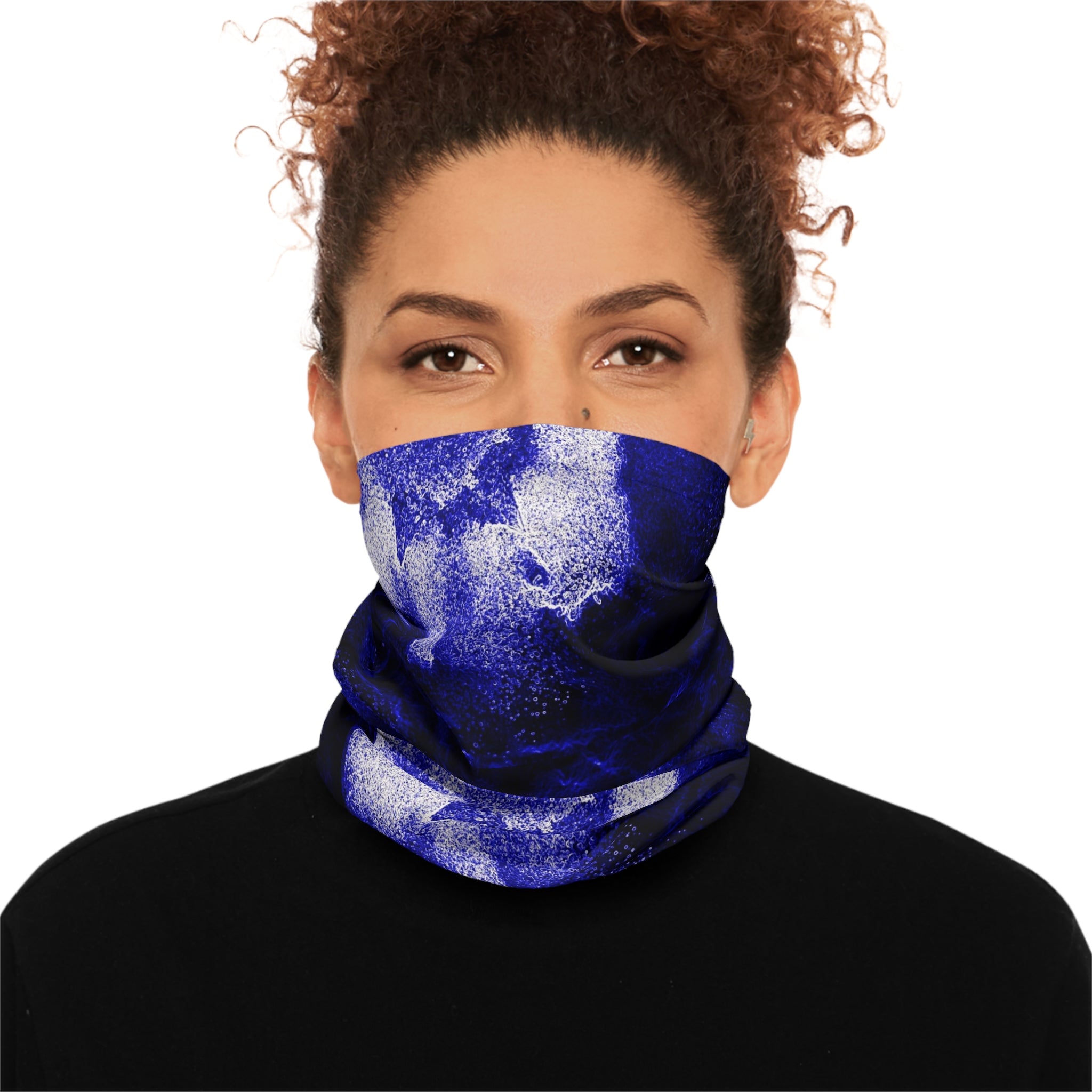 Lightweight purple neck gaiter made of moisture-wicking polyester, ideal for outdoor activities with UPF 50+ sun protection.