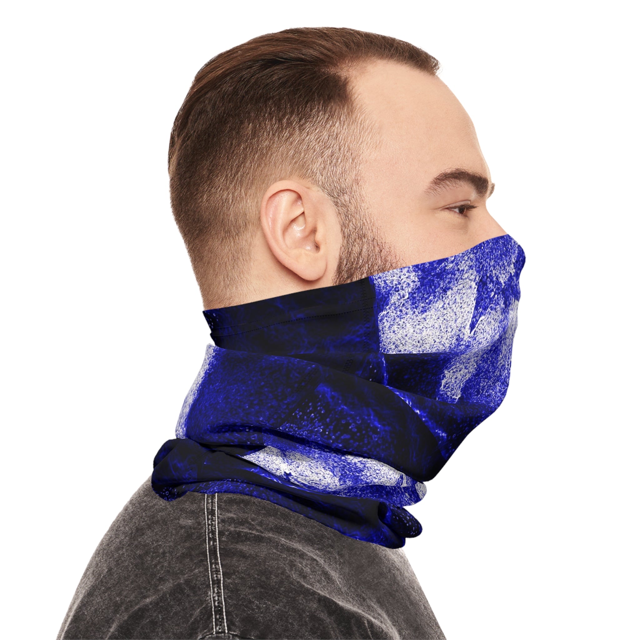 Lightweight purple neck gaiter made of moisture-wicking polyester, ideal for outdoor activities with UPF 50+ sun protection.