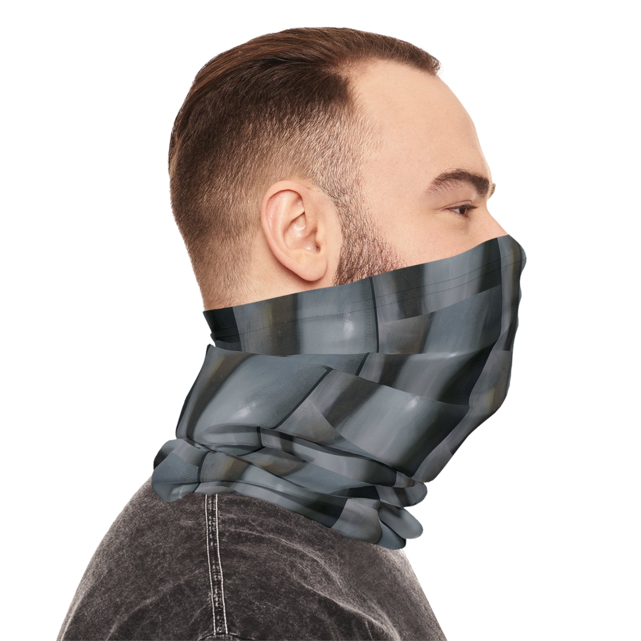 Lightweight Neck Gaiter - 'The Alien' in breathable polyester, showcasing its stylish design and UPF 50+ sun protection.