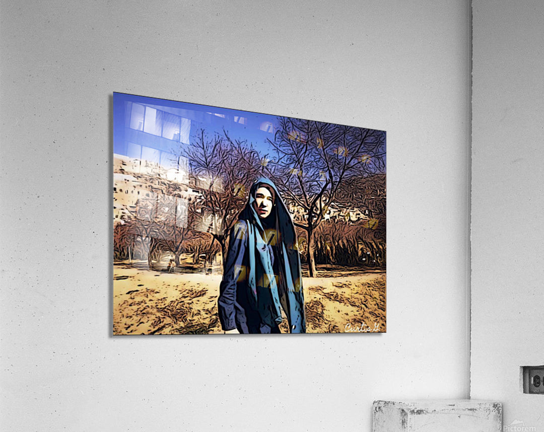 A vibrant artwork titled 'Linda in Kabul' showcasing Afghan culture with intricate details and rich colors.