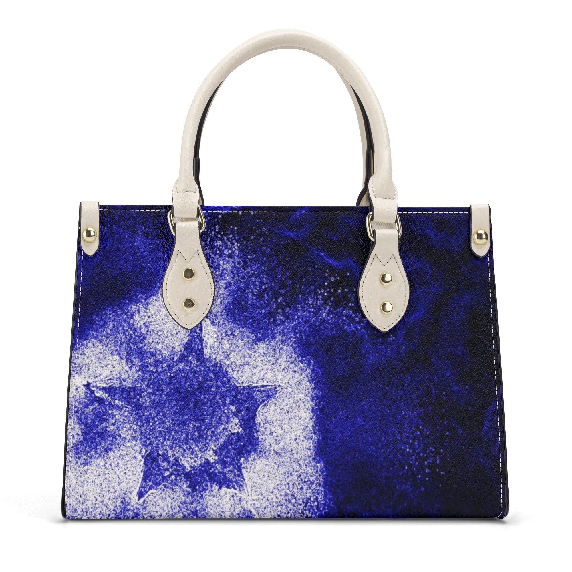 Luxury Women PU Tote Bag in white and black with smooth zipper and stylish design, perfect for everyday use.