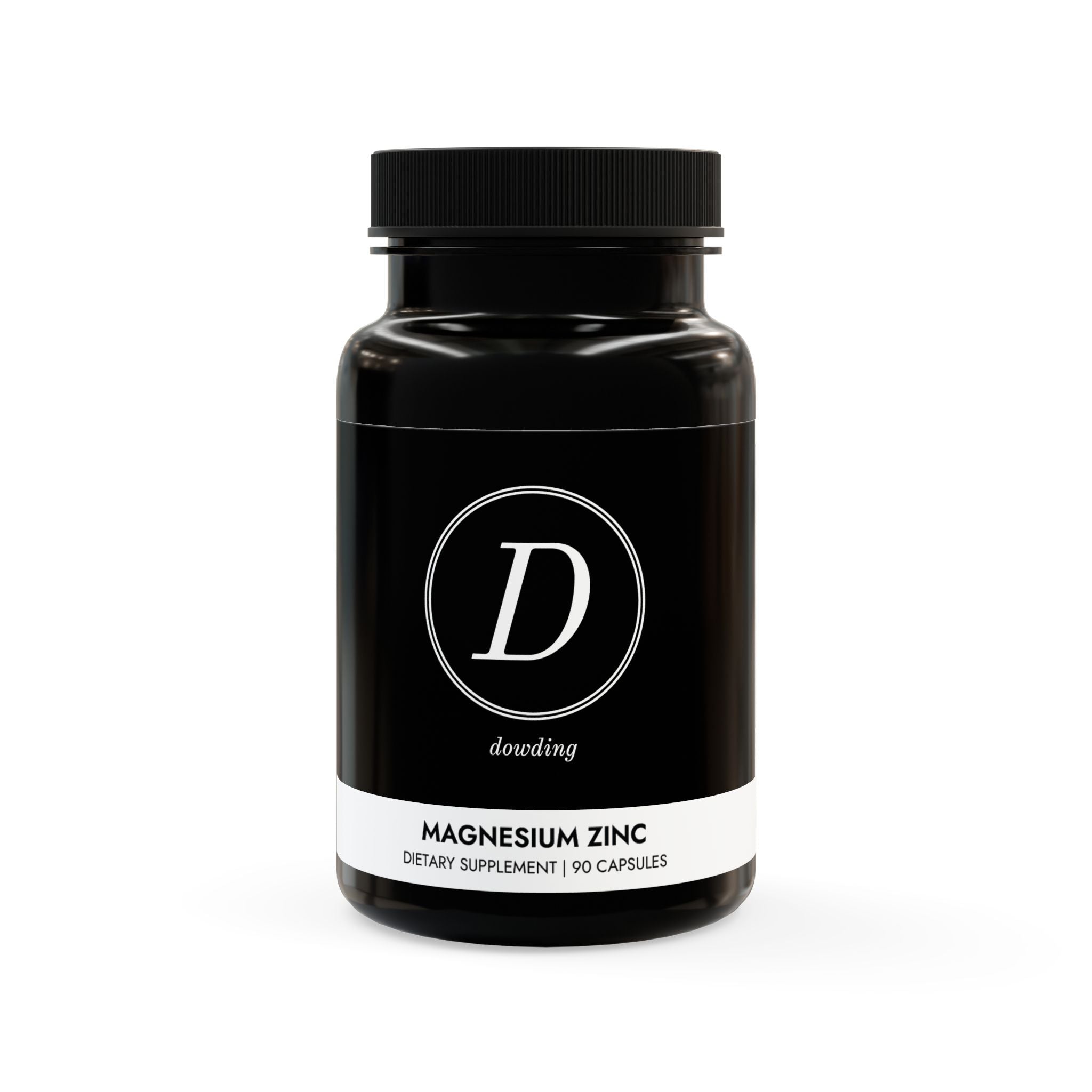 A bottle of Magnesium Zinc Supplement containing 90 capsules, designed to enhance athletic performance and bodybuilding results.