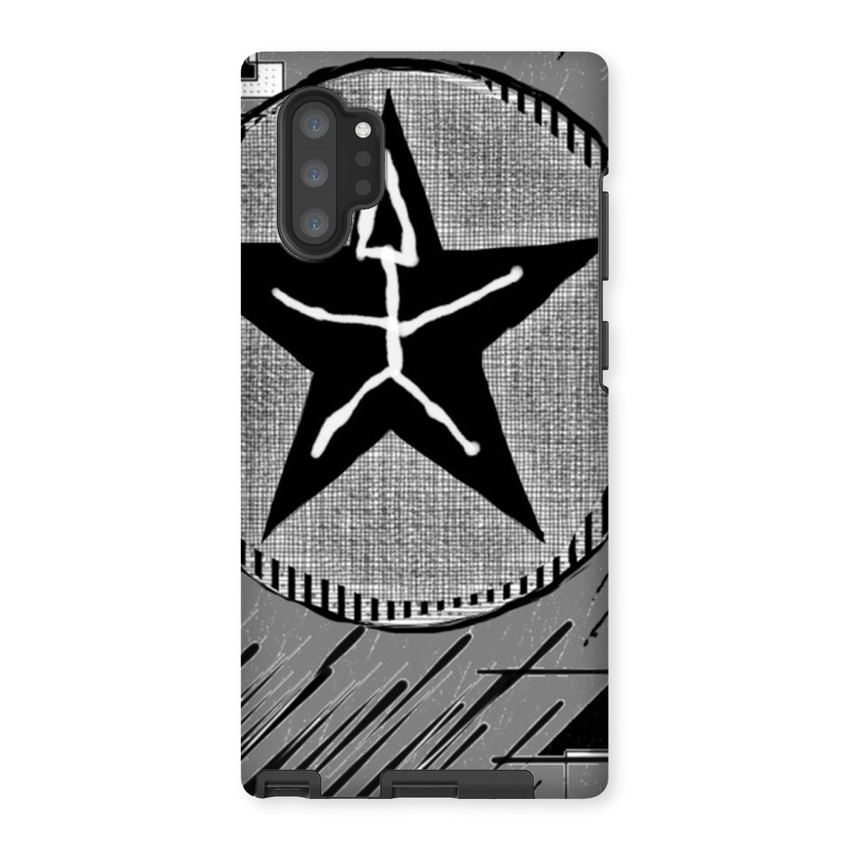 Mankind Tough Phone Case showcasing dual-layered design with impact-resistant plastic and flexible silicone inner layer.