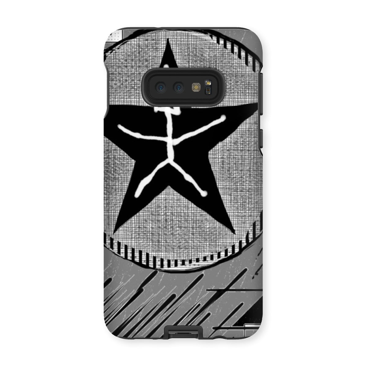Mankind Tough Phone Case showcasing dual-layered design with impact-resistant plastic and flexible silicone inner layer.