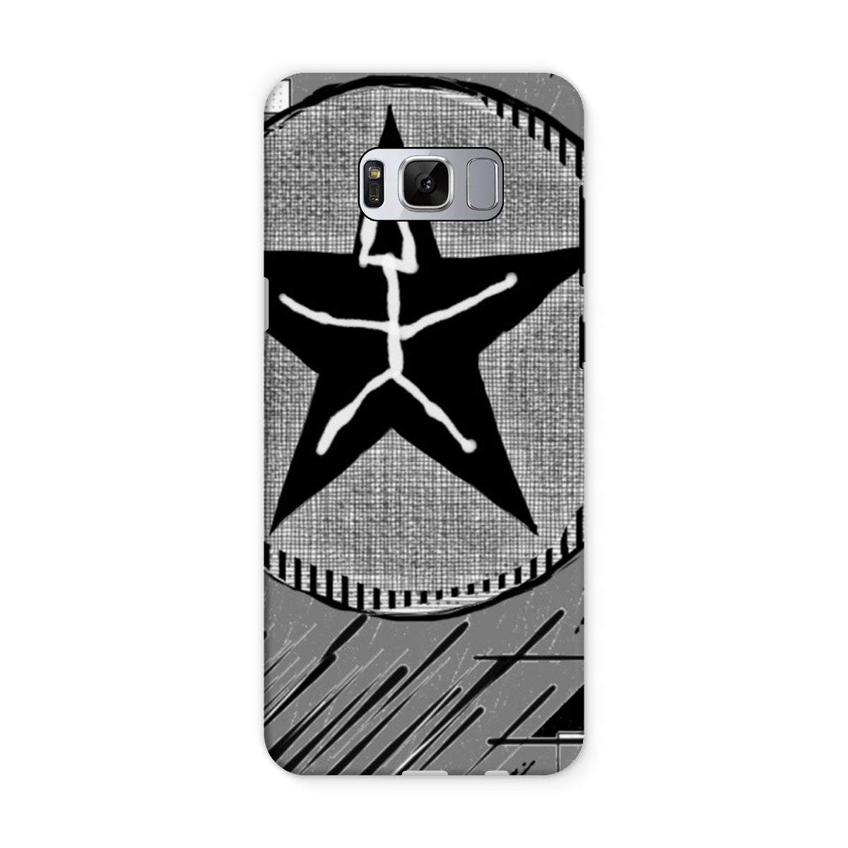 Mankind Tough Phone Case showcasing dual-layered design with impact-resistant plastic and flexible silicone inner layer.