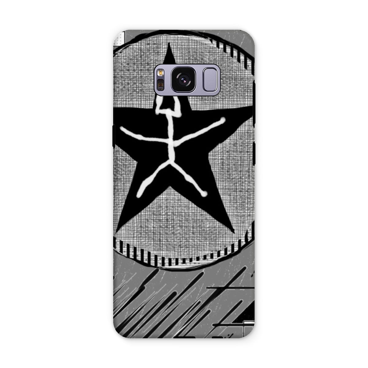 Mankind Tough Phone Case showcasing dual-layered design with impact-resistant plastic and flexible silicone inner layer.