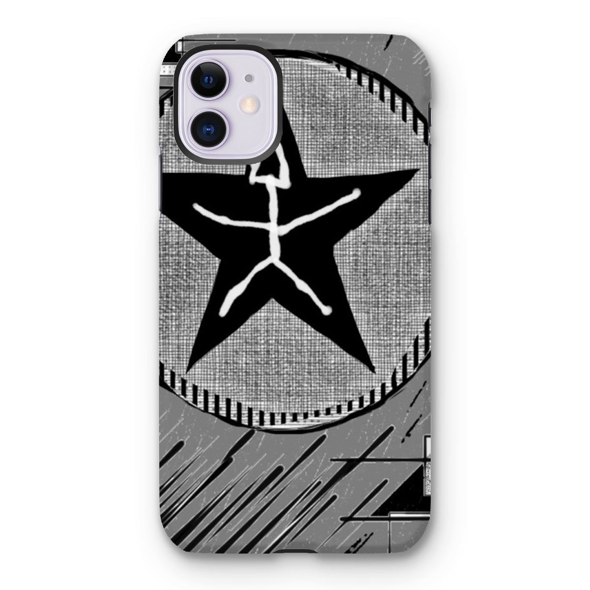 Mankind Tough Phone Case showcasing dual-layered design with impact-resistant plastic and flexible silicone inner layer.