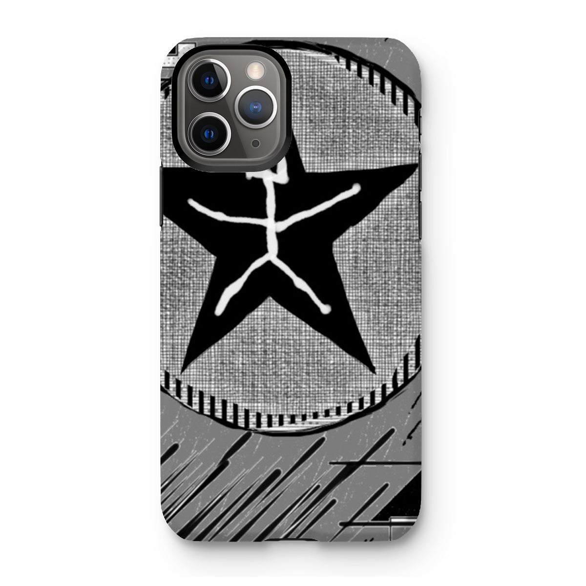 Mankind Tough Phone Case showcasing dual-layered design with impact-resistant plastic and flexible silicone inner layer.