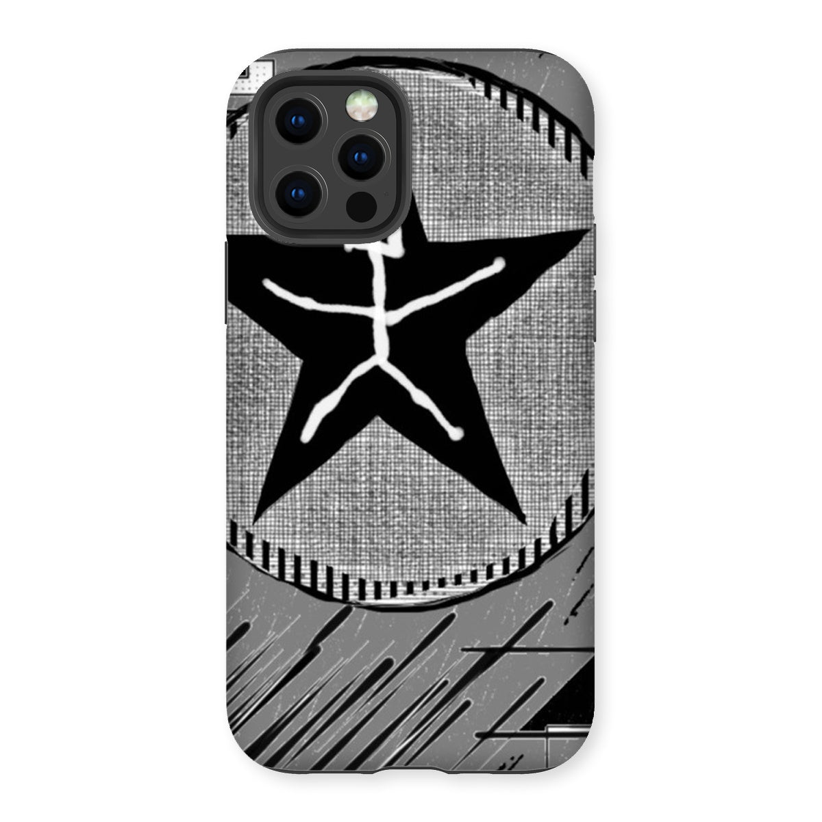 Mankind Tough Phone Case showcasing dual-layered design with impact-resistant plastic and flexible silicone inner layer.