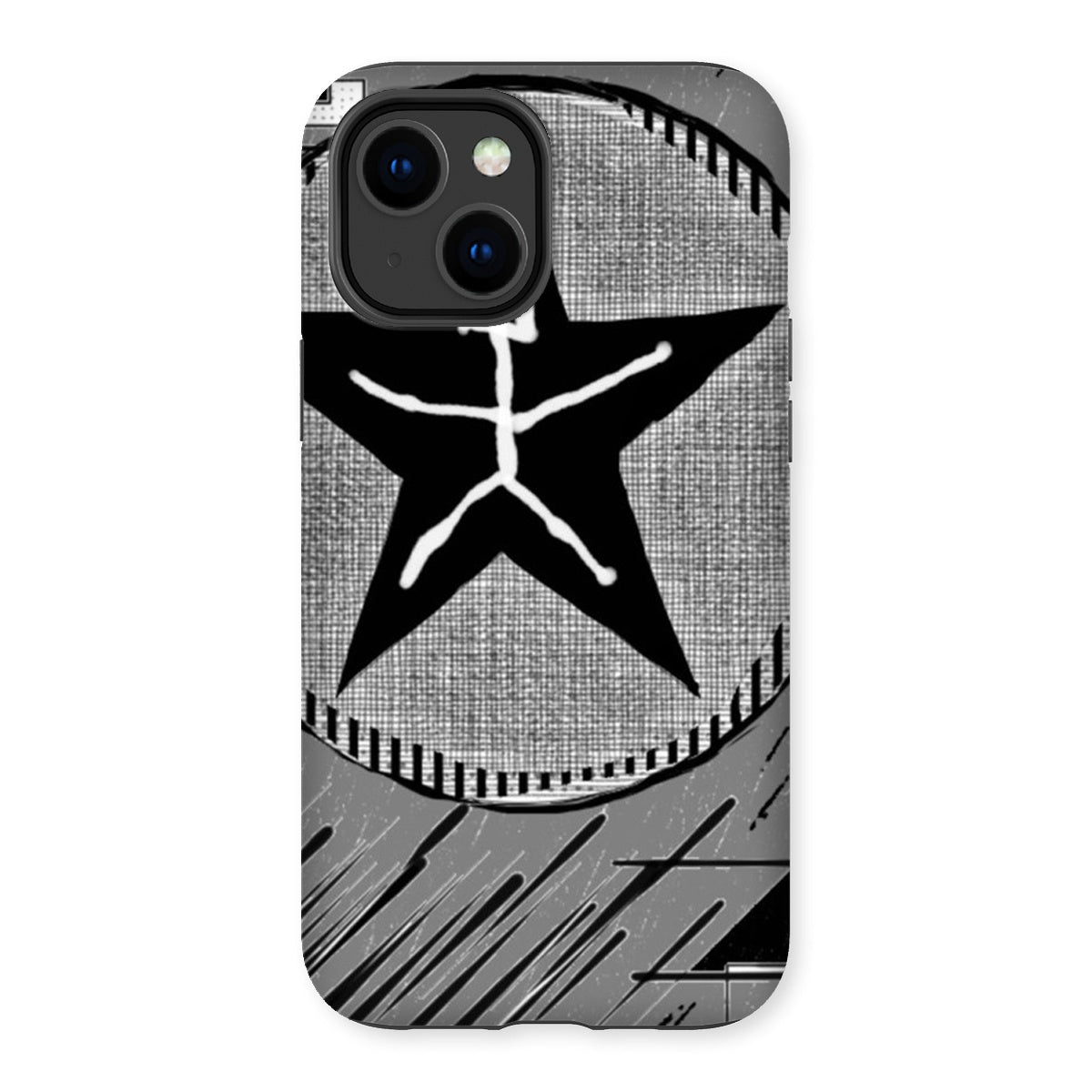 Mankind Tough Phone Case showcasing dual-layered design with impact-resistant plastic and flexible silicone inner layer.