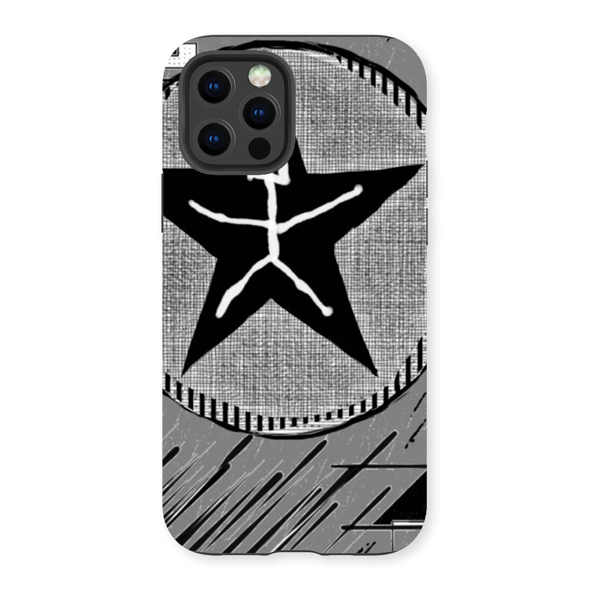 Mankind Tough Phone Case showcasing dual-layered design with impact-resistant plastic and flexible silicone inner layer.