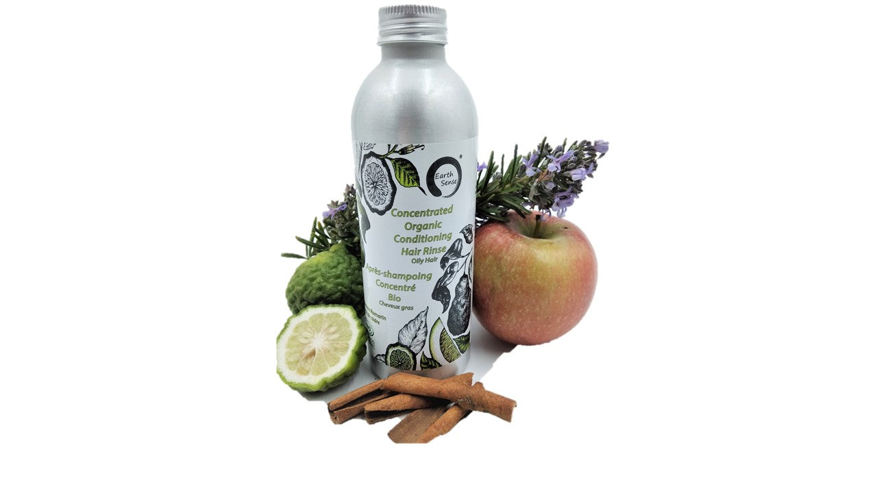 MEGA BUNDLE of 12 x 200ml Organic Conditioning Hair Rinse bottles with essential oils for oily hair care.