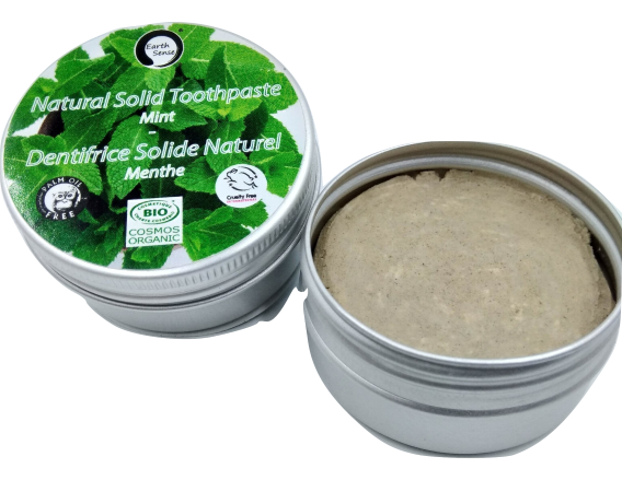 MEGA BUNDLE of 32 x 40g Natural Organic Certified Solid Toothpaste in recyclable aluminum tins, showcasing eco-friendly oral care.