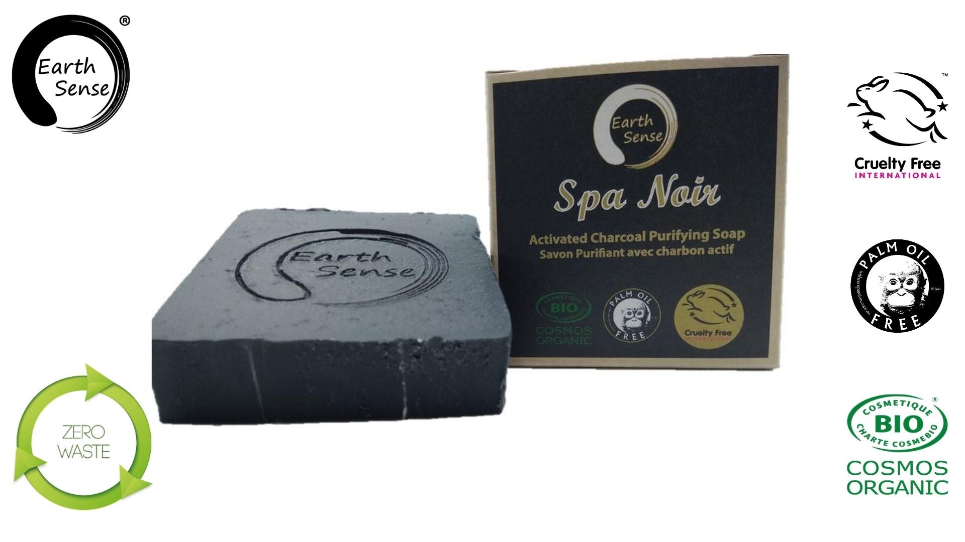 A collection of 54 organic certified solid soaps, each 90g, showcasing various types with eco-friendly packaging.