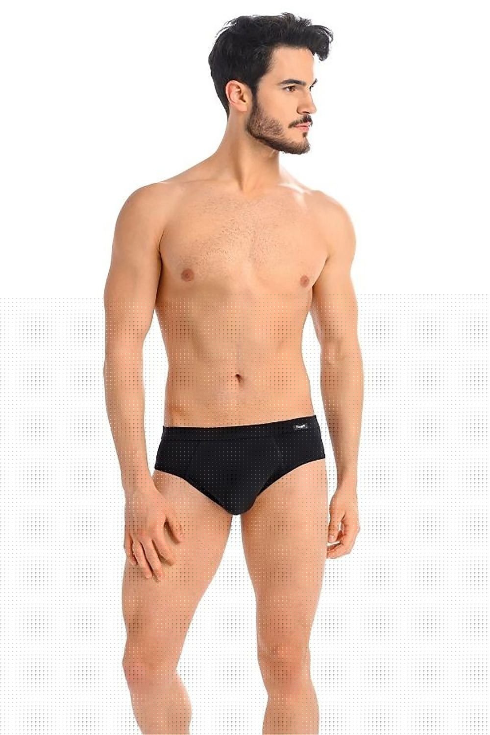 A pack of Teyli men's briefs in five colors: black, white, navy blue, gray, and red, showcasing their soft cotton and Lycra blend.