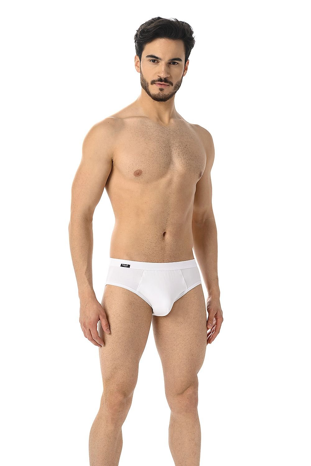 A pack of Teyli men's briefs in five colors: black, white, navy blue, gray, and red, showcasing their soft cotton and Lycra blend.