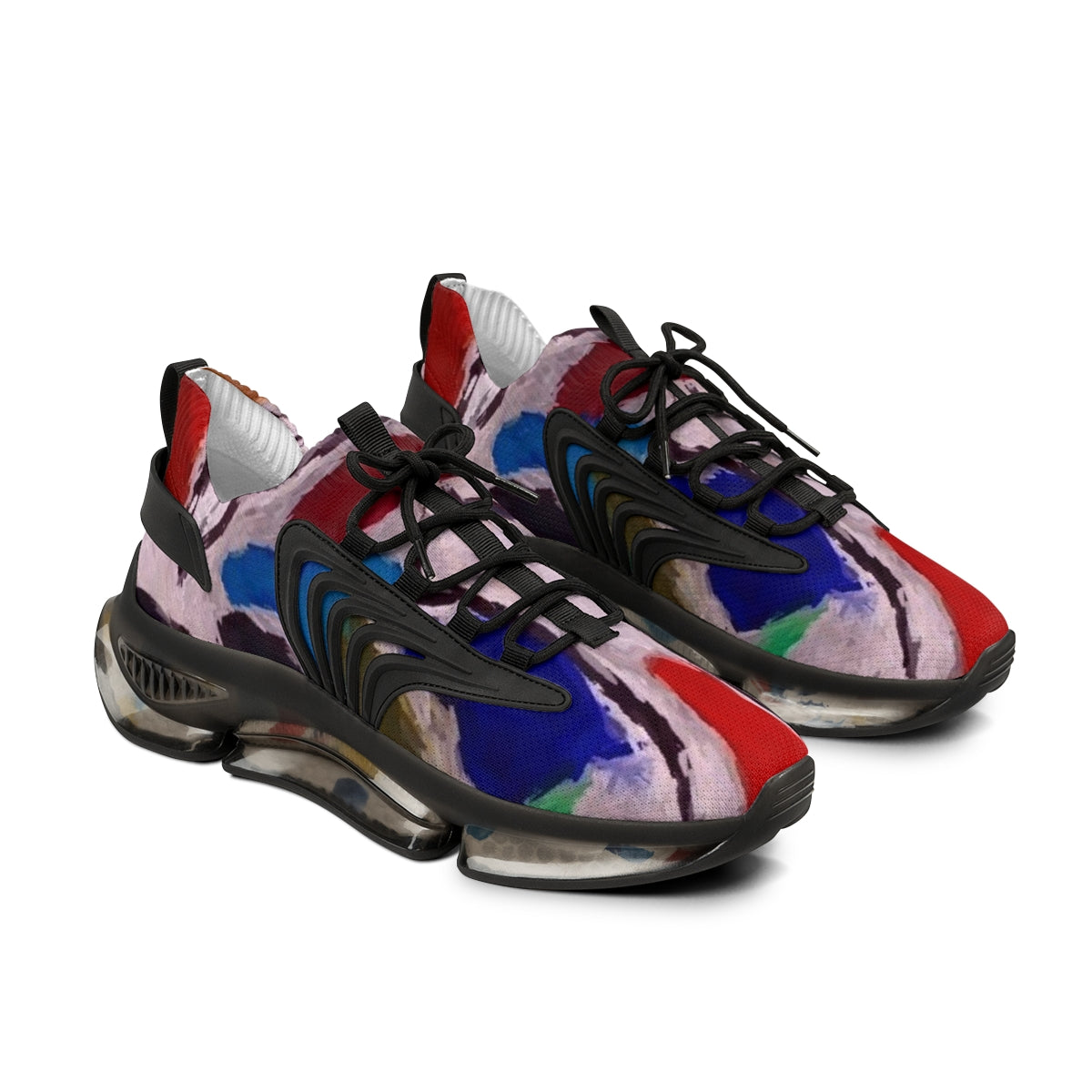 Men's Mesh Sports Sneakers in black and white detailing, showcasing breathable mesh upper and cushioned sole.