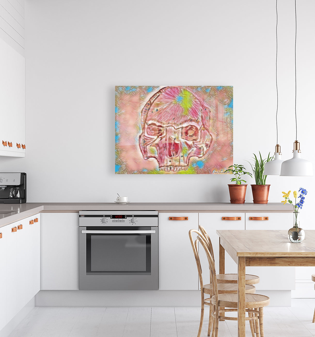 A beautiful art print titled 'Meet Me Outside 3', showcasing vibrant colors and intricate details, available in various formats including canvas, acrylic, and metal.