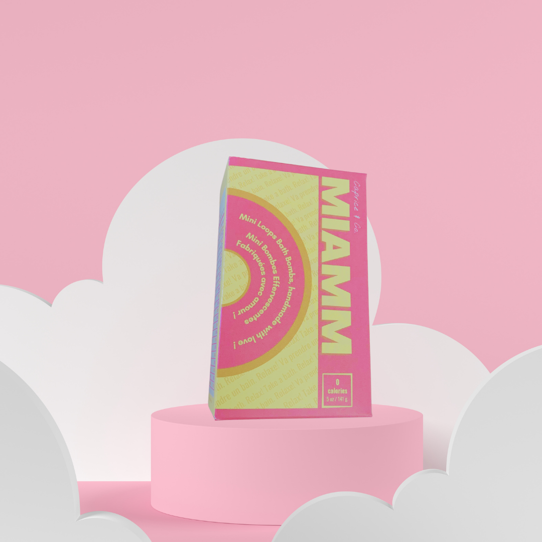 Miamm Mini Bath Bombs in vibrant colors, showcasing their handmade quality and sweet citrus cereal scent.