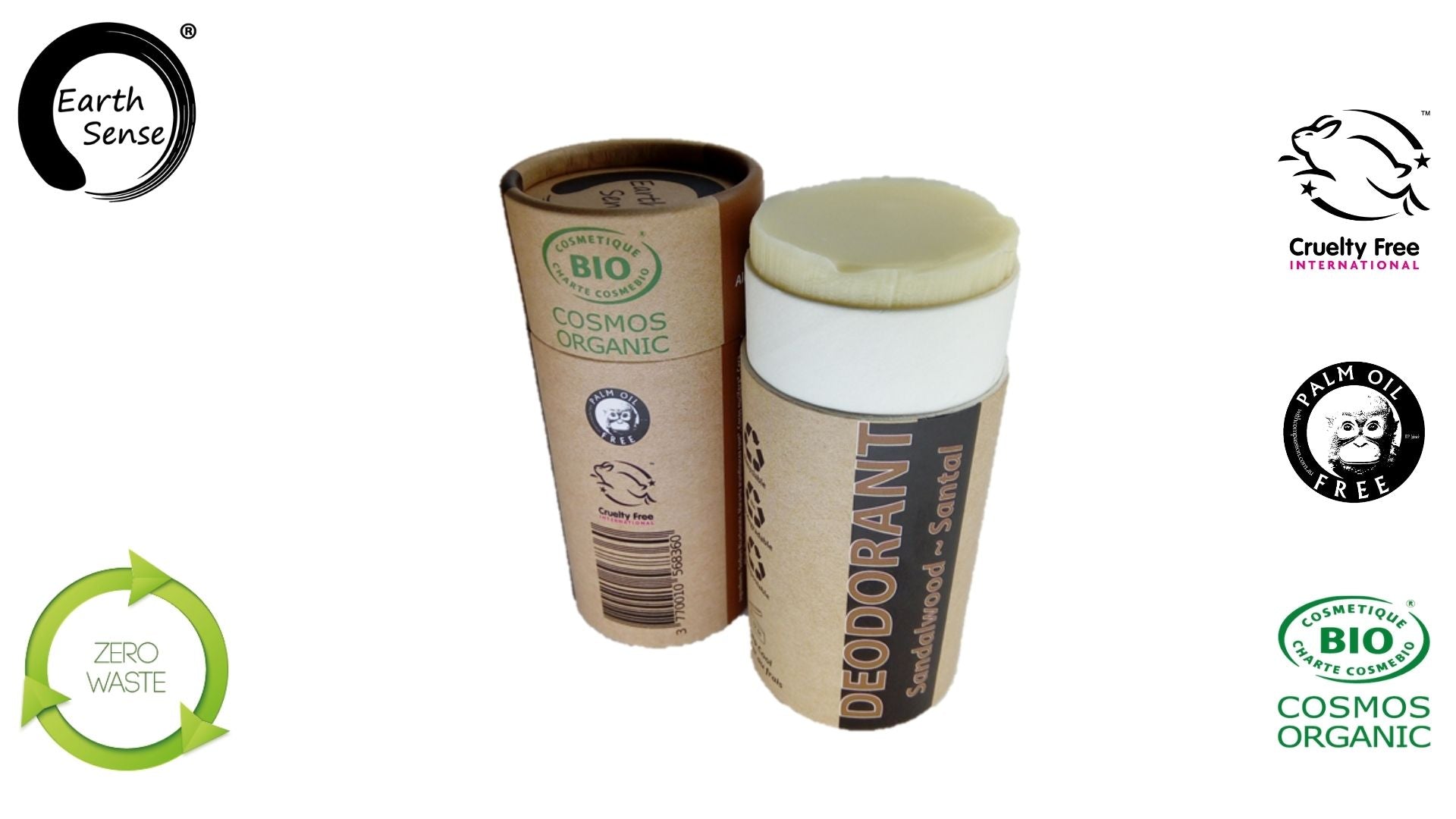 MINI BUNDLE of 3 x 100ml Organic Certified Natural Deodorants in Sandalwood scent, featuring eco-friendly packaging and natural ingredients.