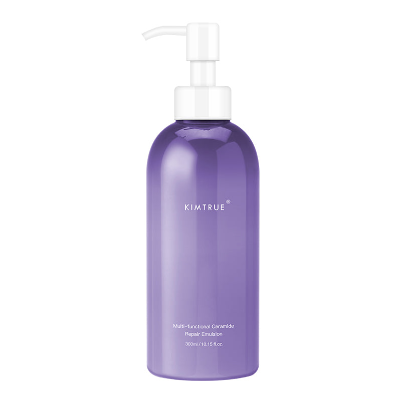 Multi-Functional Ceramide Repair Emulsion Body Lotion in a 300ml sealed plastic bottle with a refreshing grape scent.