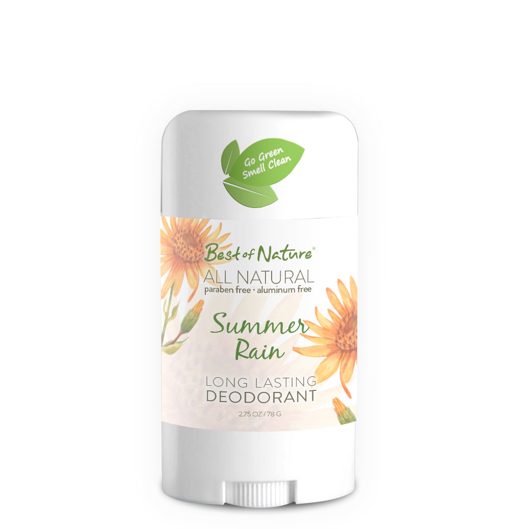Natural Deodorant - Summer Rain in eco-friendly packaging, showcasing its refreshing scent and natural ingredients.