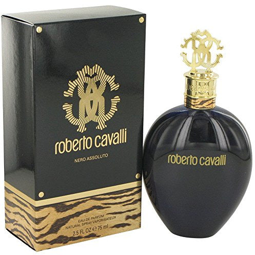 Roberto Cavalli Nero Assoluto Eau de Parfum bottle with elegant design, showcasing its luxurious fragrance.