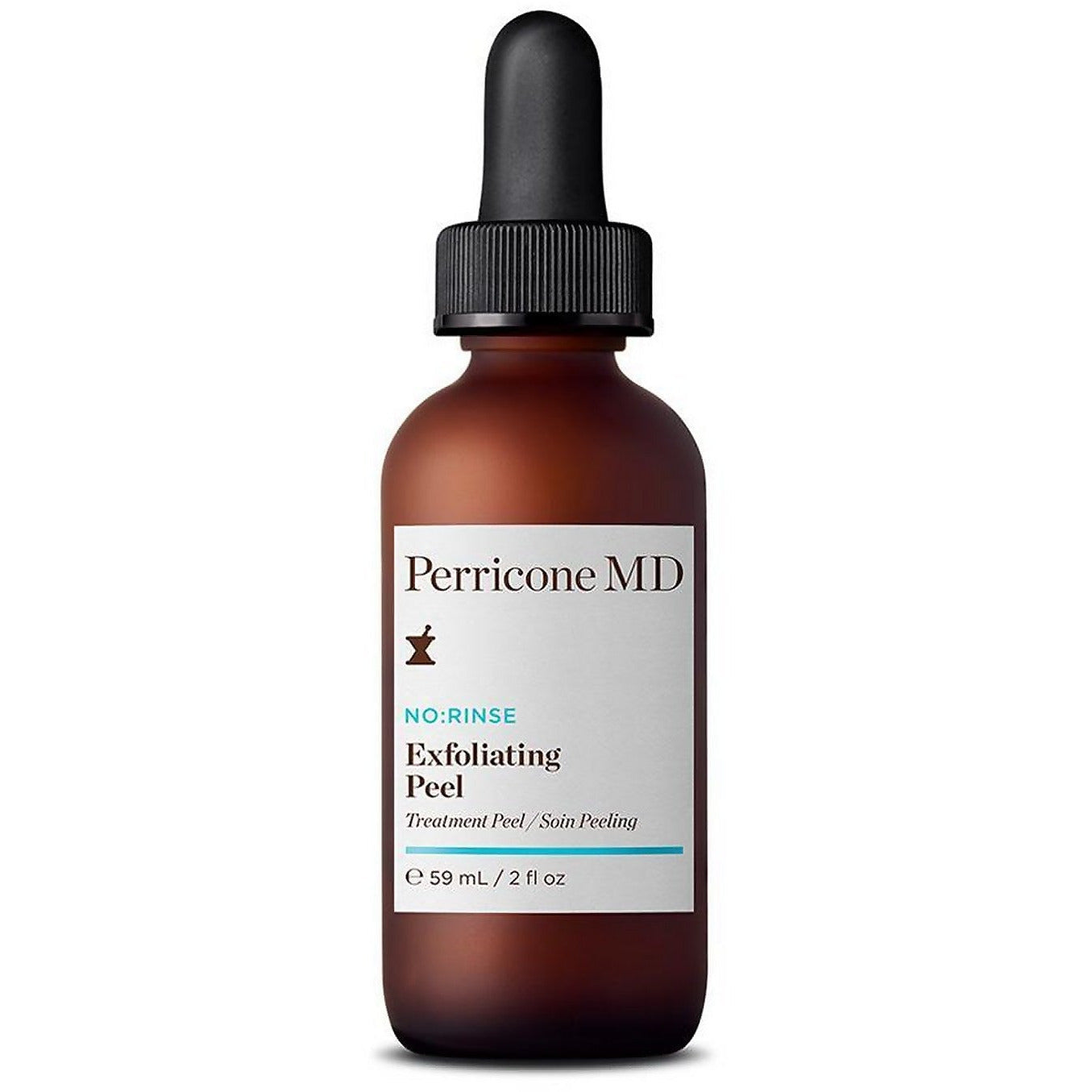 Perricone MD No:Rinse Exfoliating Peel bottle with a sleek design, showcasing its luxurious skincare formula.