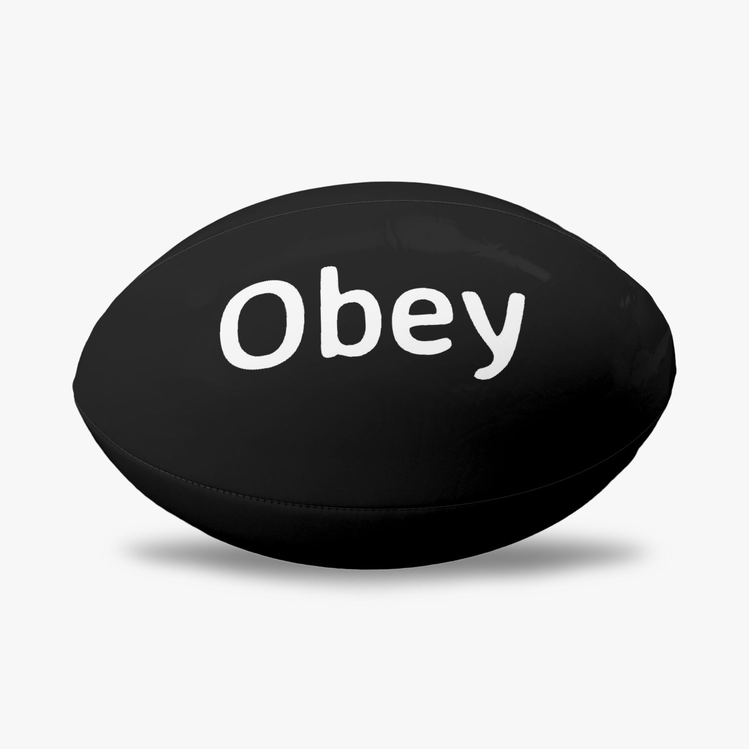 Obey and Submit Rugby Ball featuring a reflective PVC surface and delicate all-over printing design, ideal for training and games.
