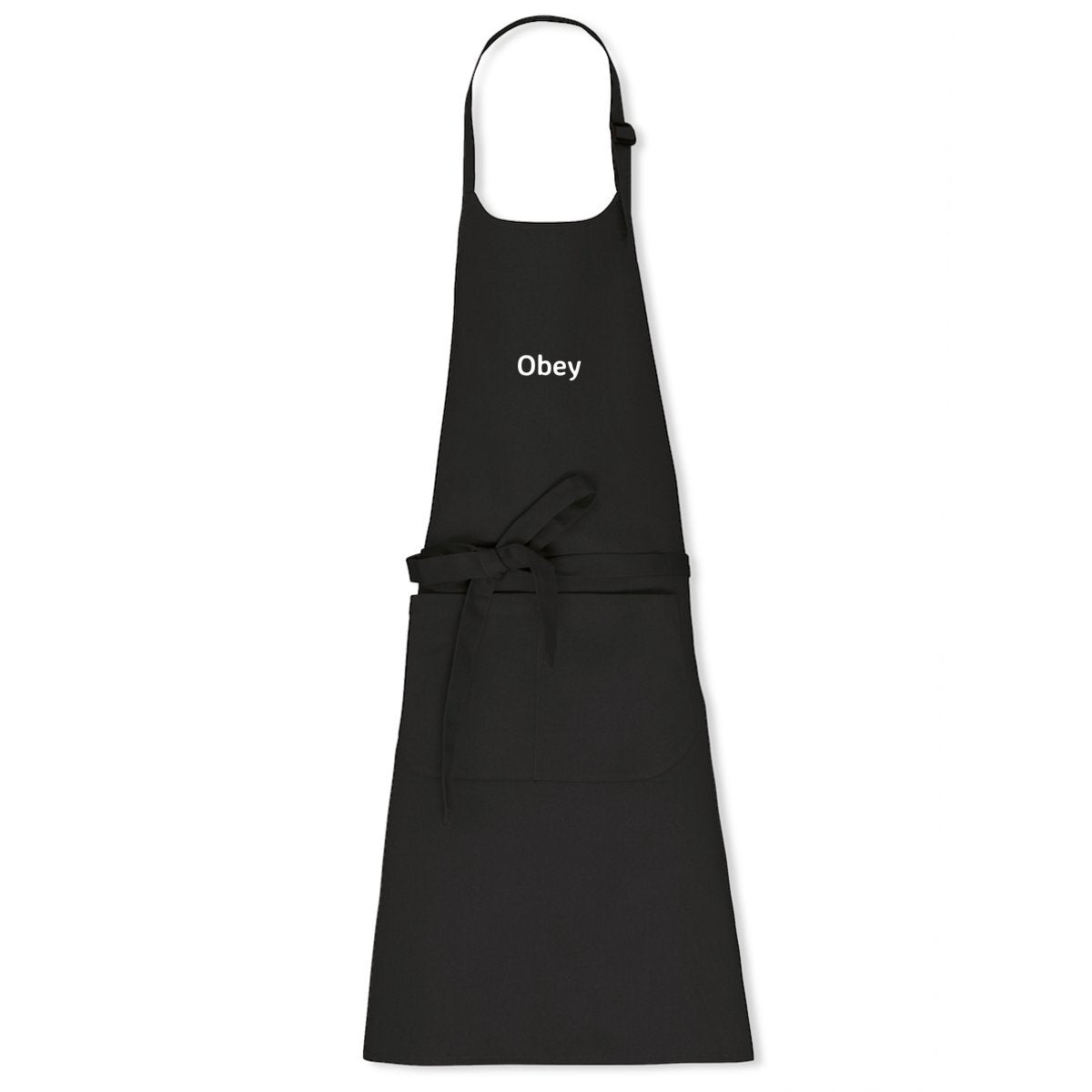 Obey Apron made from 100% organic cotton with adjustable neck loop and large front pocket.